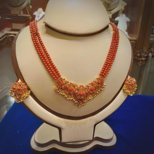 Beautiful Coral Stone Jewelry Set