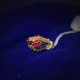 Floral Pink White Finger Ring