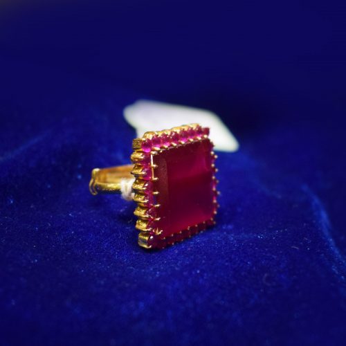 Triangle Shaped Double Layered Diamond Ring